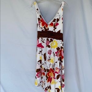 VNeck knee length floral dress